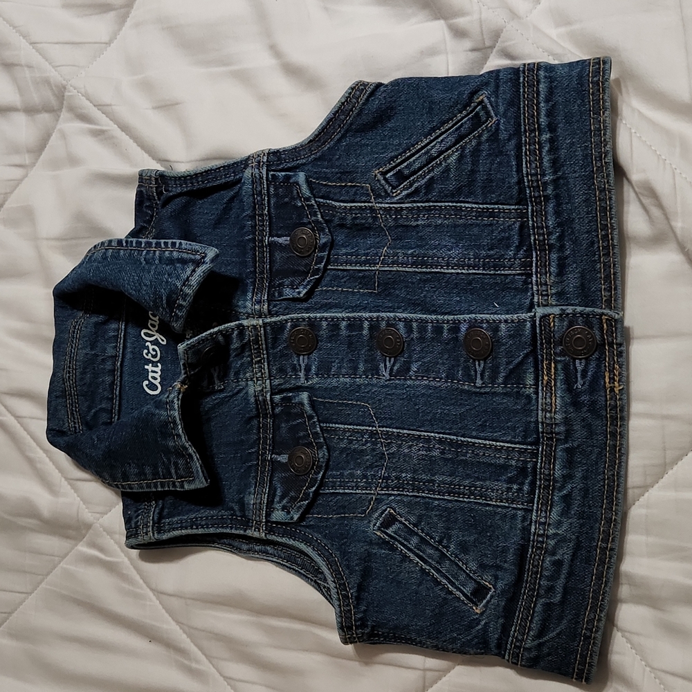 Toddler girls denim vest - dark wash - sz 4/5